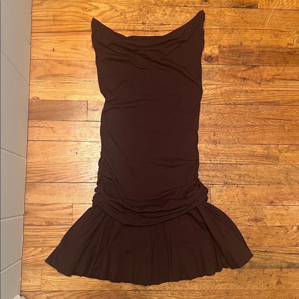 BCBGMaxAzria | Brown Draped Mini Tube Dress